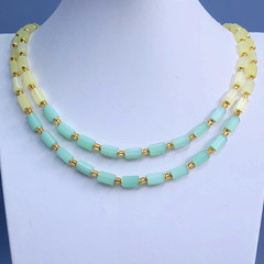 Necklace 23” Vintage Glass Czech Beads Women`s Jewelry Art Deco Style