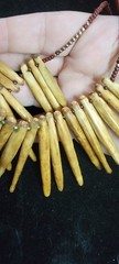 Vintage Tribal Spike Necklace Bone Horn Fringe Bib Statement Necklace