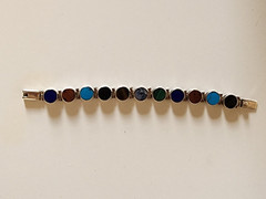 Sterling Silver Mexico Tri-195 Multi-Stone Bracelet