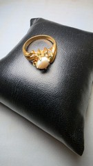 Gold Tone Faux Opal Ring Costume Jewelry Vintage Decorative Nice! Dane Craft Co.