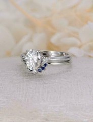 Art Deco Antique 3.20 Ct Diamond Vintage Engagement Ring Set 925 Sterling Silver
