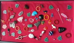 whole bunch jewelry charms pendants gemstones vtg lot crystal perfume bottle #2