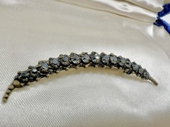 Antique Victorian Brooch Pin Crescent Moon Love Luck Paste Stones C Clasp Read