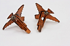 Blue Enamel on Copper Thunderbird Eagle Bird Cufflinks MCM