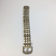 Premier Designs Silver Metal Stretchable Buckle Up Bracelet with Rhinestones