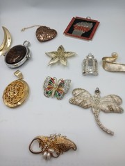 Mixed Jewelry Lot of Dragon Fly. Pendant. Butterfly Brooch Pin.