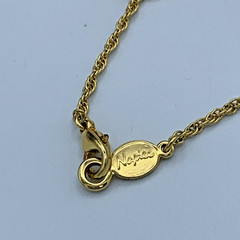 Napier Gold Tone Chain Necklace With A Teardrop Pearl Pendant 3-595