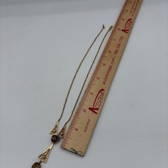 Antique 15K Gold Filigree Lavaliere Y Necklace Seed Pearls 9 Grams Stamp 15C