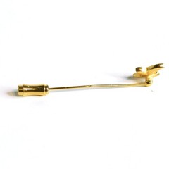 Gold Tone Butterfly Stick Pin With Secure Clutch Back Vintage 2 inches