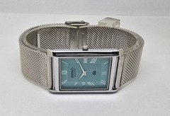 Vintage Seiko Quartz Tank Slim Men steel Rectangle Refurbished Japanese Watch