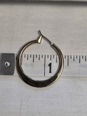 Unsigned Napier Gold-Tone Flat Hoop Earrings Snap Wire Closure