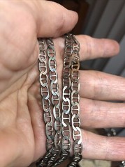 3?. Vintage Sterling 925 Anchor Mariner link Chain Necklace Italy 20″, 15.3g