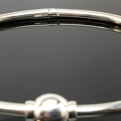 Sterling Silver Eternity Bangle Charm Bracelet Modern Brown County Silver New