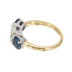 Peter Suchy GIA 3.31 Carat Diamond Sapphire Gold Platinum Engagement Ring