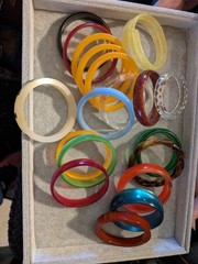 Lot Of 41 Vintage Plastic Bracelets! Lucite, Acrylic, Etc! Wow!