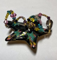 Lunch t The Ritz Pin Back Earrings With Strands Of Beads Atop Glittering Enamel