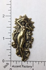 15203 Brass Oxidized Victorian Woman Jewelry Finding