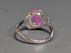 Vintage Clark & Coombs Sterling Silver Pink Topaz Ring Size 5.75