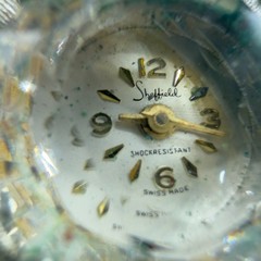 Vintage Sheffield Pendant Watch Necklace Silver Tone Faceted Crystal Face READ