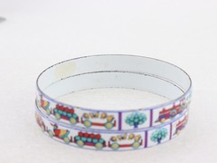 8.25″ Vintage Set of 2 Marlene Austria Enamel Bangle Bracelets Modernist