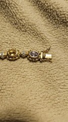 Gold Tone Multi Colored Stone 925 Bracelet 7.5″