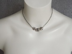 Tested Silver Necklace Without Stamp With 3 Pillars Celtic Elements? 8.7 G/39 Cm