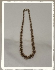 14k “Dookie” Chain Italian Gold Graduated, Double-Twist-Rope Vtg 16in necklace