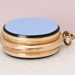 Antique Victorian Banded Agate Double Sided Gold Filled Charm Pendant Locket