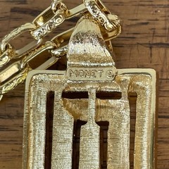 VTG Designer Gold Tone Necklace by Monet 60’s 70’s MCM Fashion Costume Jewelry