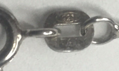 17.5 in Italy Sterling Silver Necklace Cat Print by Diane Kline in Org Gift Box