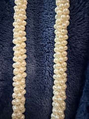 Stunning VTG Torsade Rope Necklace Faux Seed Pearl — Braided / Opera Length