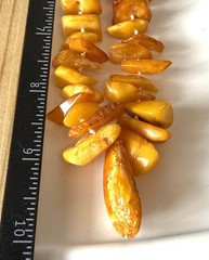 Vintage 80s Baltic Amber Necklace 10” Egg Yolk Honey Amber Nuggets Drop Pendant
