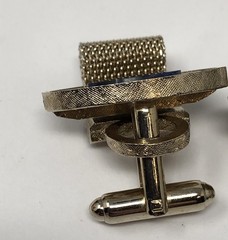 Danté Sodalite Cufflinks Blue Stone Gold Tone Mesh Wrap Around – Vintage