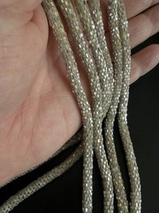 Antique 1920s Art Deco Silver Lined Glass Seed Bead Sautoir Lariat Necklace 48”!
