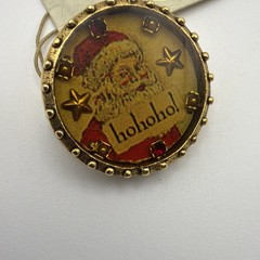 Vintage Rare Maximal Art Christmas Pin Santa Ho Ho Ho