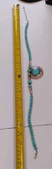 Vintage Southwestern Style Silver Tone Resin Stones Bead Necklace Bracelet Set