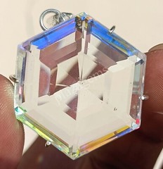 110 CT Hexagon Mystic Topaz 925 Sterling Silver Bi Color Pendant Gems 5MRK
