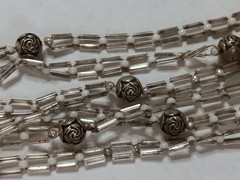 VINTAGE ART DECO FLAPPER NECKLACE 62″ GLASS TUBE MERCURY BEADS