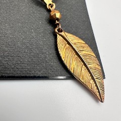 Vintage 90s Cookie Lee Gold Tone Feather Dangle Earrings Boho Style Jewelry