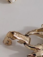 Vintage 1940s – 1960s Black & Gold Enamel Bracelet & Clip On Earrings.
