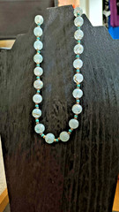 VTG Turquoise & Hand painted Glass Beads / 18″ Necklace, 1900s Venetian Murano