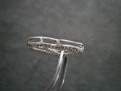 Double Heart Openwork Floating Vintage Sterling Silver Crystal Pendant 2.0g