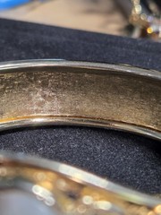 Vintage 1980s-1990s Victorian Revival Gold Tone Mother Of Pearl Bracelet 7″