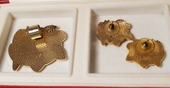 Vintage SG Cloisonne Enamel Stud Earrings and Pendant with 30″ Goldtone Chain