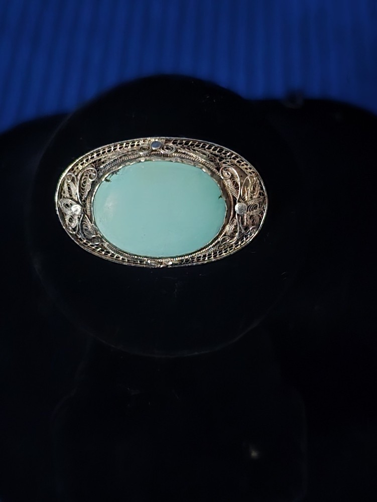 Turquoise Vtg. Oval Brooch