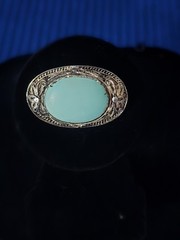 Turquoise Vtg. Oval Brooch