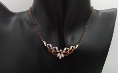 16″ CAR XPPEND GENUINE DIAMOND CHOKER NECKLACE SMALL CHIPS COPPER CHAIN PENDANT