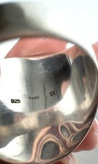 Vintage 925 Sterling Silver Modernist Dome Signet Ring SX Sally C Size 9.75 Thai
