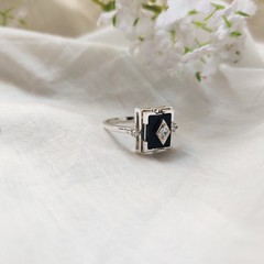 antique 925 silver vintage Victorian art deco handmade black onyx ring best gift