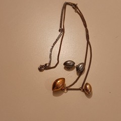 Vintage 3D Football Charm Necklace Gold Silver Tone Sports Jewelry 4 Pendants